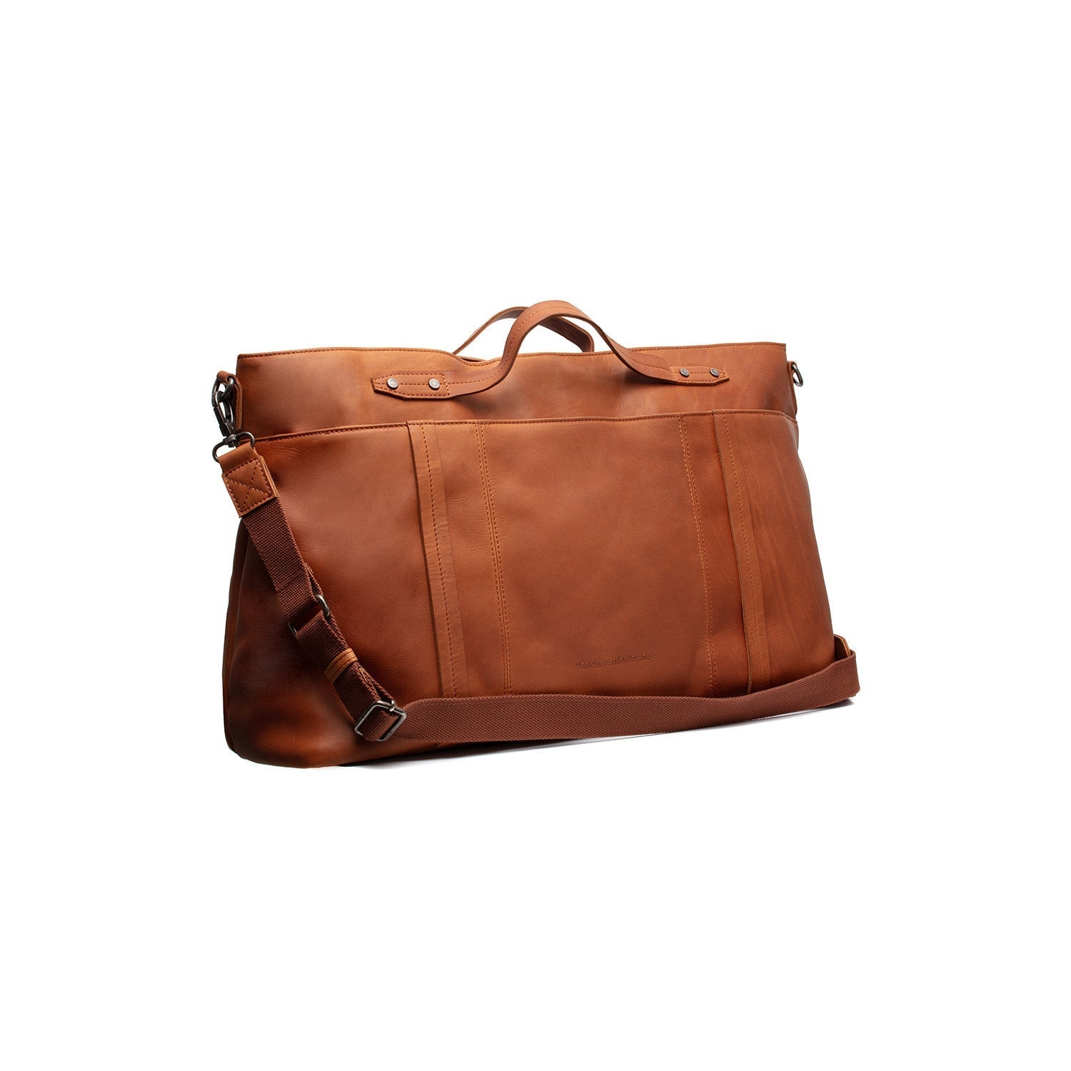Cognac Leather Weekender Bag Mark, front view