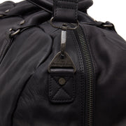 Black Leather Weekender Bag Melbourne, detail view 3