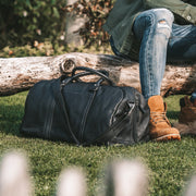 Black Leather Weekender Bag Melbourne, product view 3