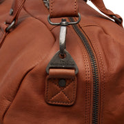 Cognac Leather Weekender Bag Melbourne, detail view 1