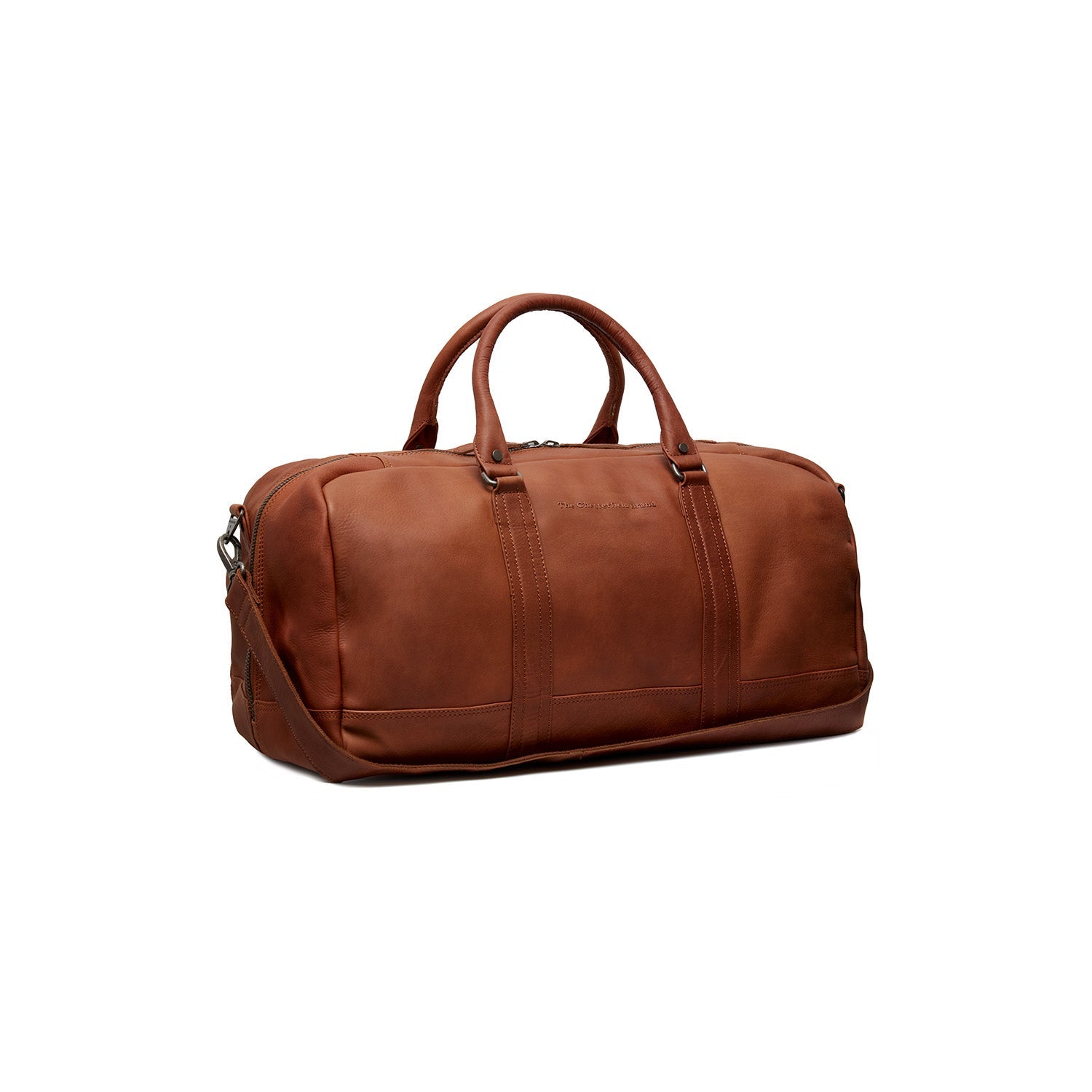 Cognac Leather Weekender Bag Melbourne, front view