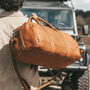 Cognac Leather Weekender Bag Melbourne, product view 2