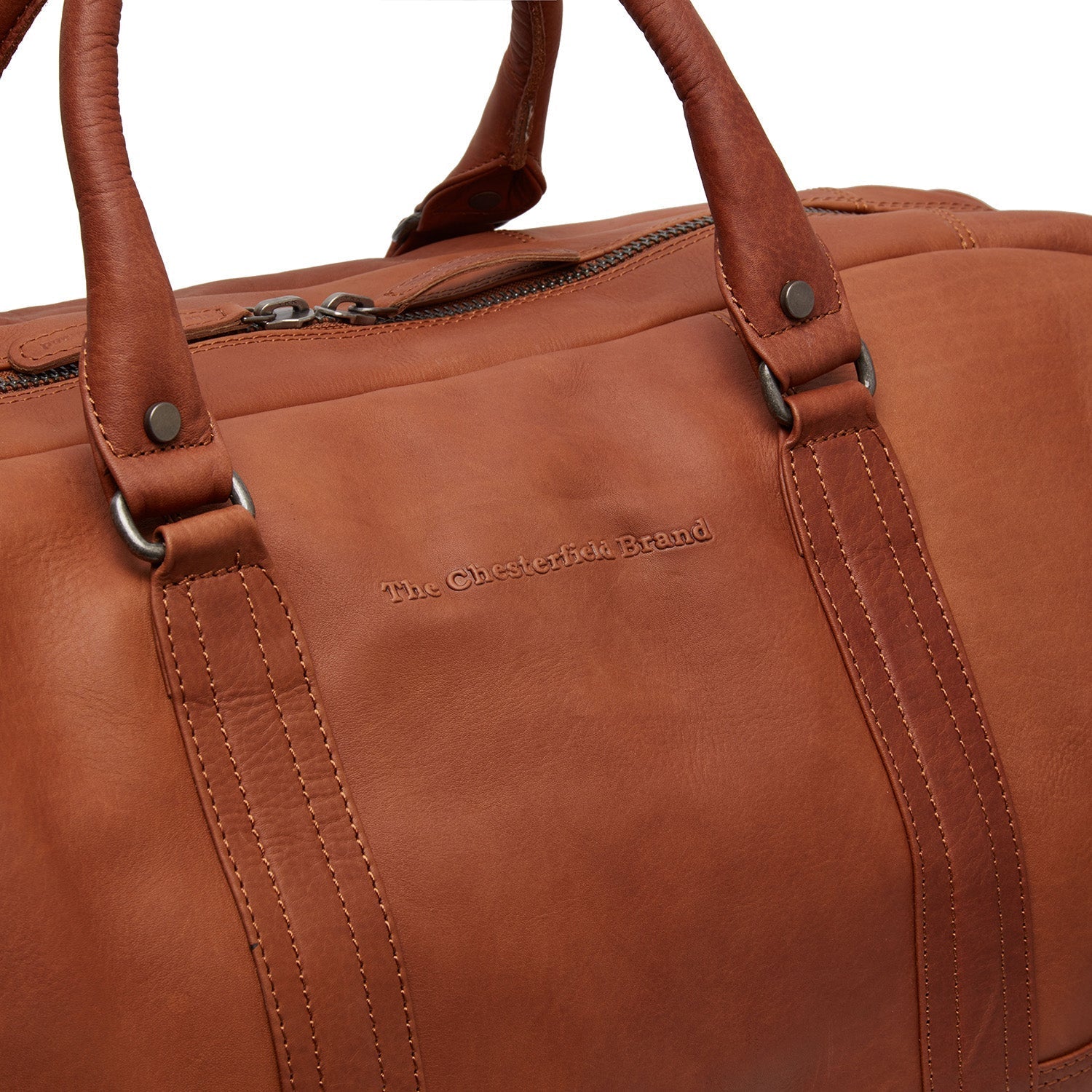 Cognac Leather Weekender Bag Melbourne, product view 3