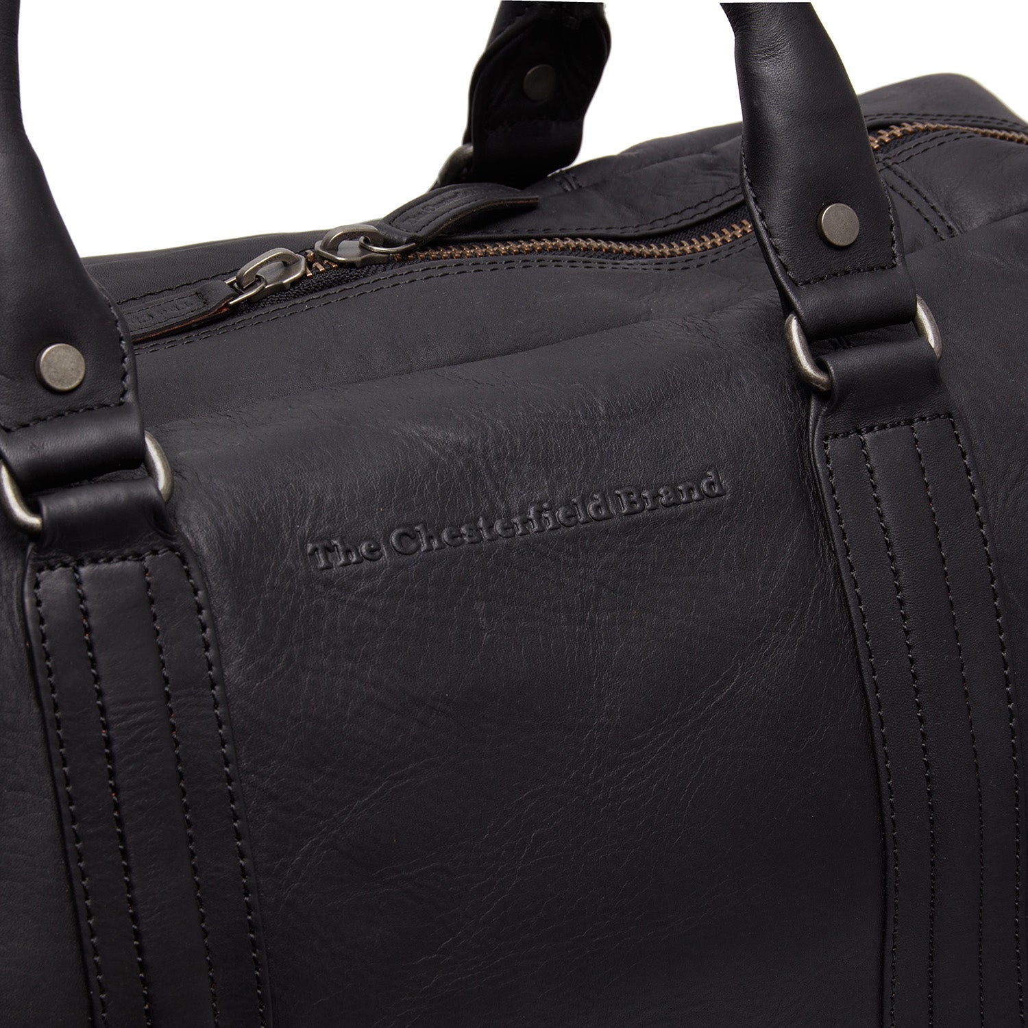 Black Leather Weekender Bag Perth, detail view 1