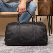 Black Leather Weekender Bag Perth, product view 2