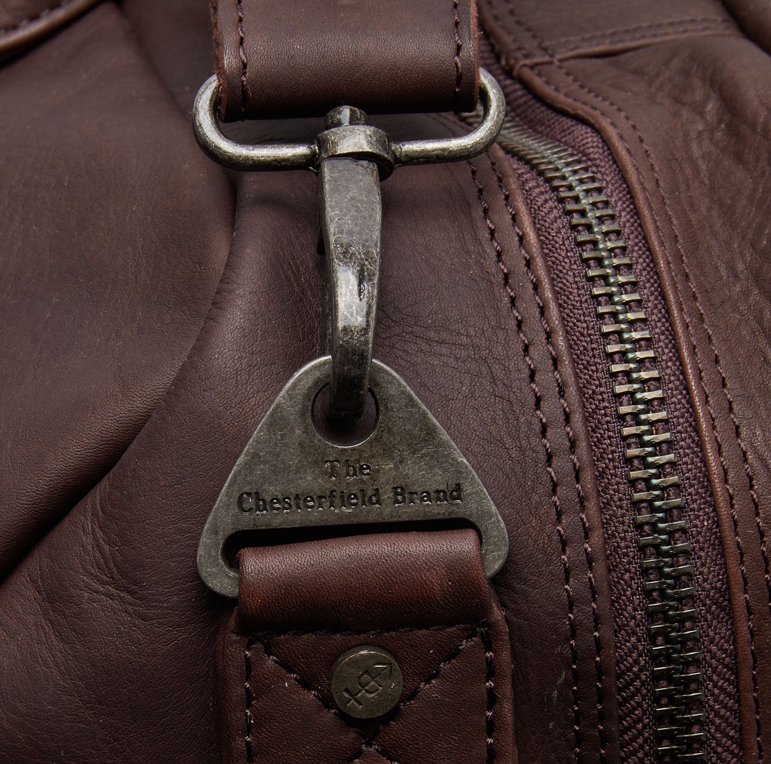 Brown Leather Weekender Bag Perth, detail view 1