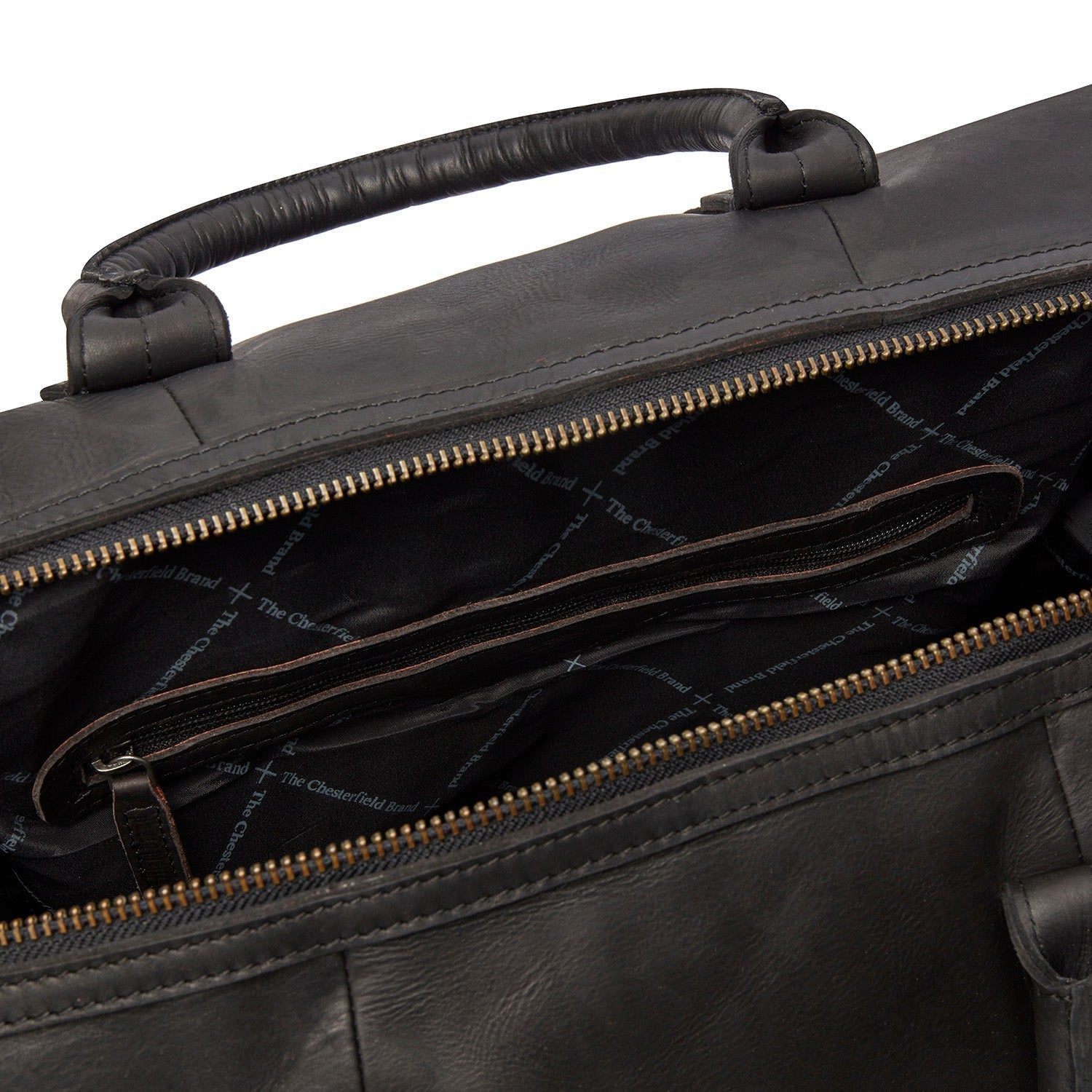 Black Leather Weekender Bag Portsmouth, detail view 1