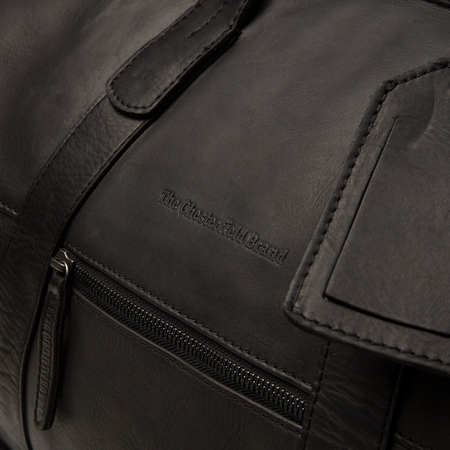 Black Leather Weekender Bag Portsmouth, detail view 4