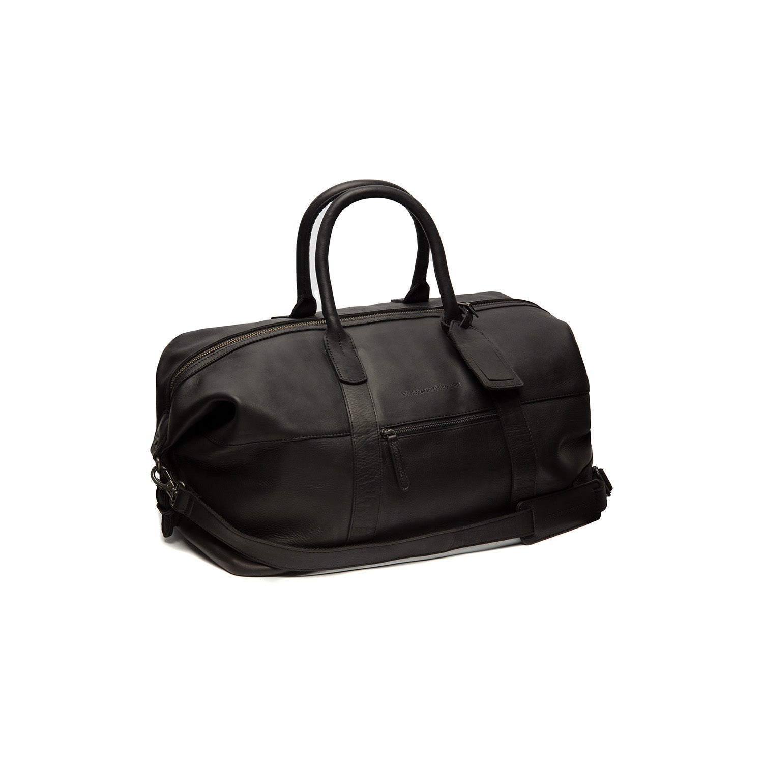 Black Leather Weekender Bag Portsmouth, front view