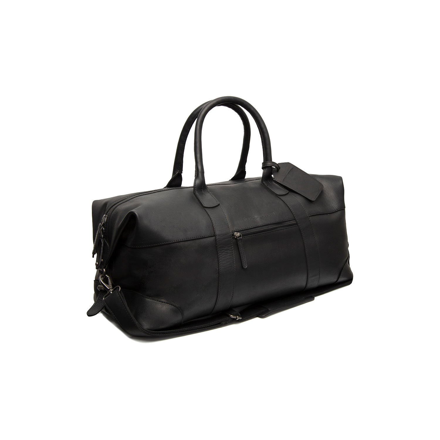 Black Leather Weekender Bag Portsmouth II, front view