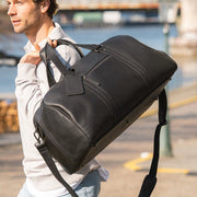 Black Leather Weekender Bag Rivaro, product view 2