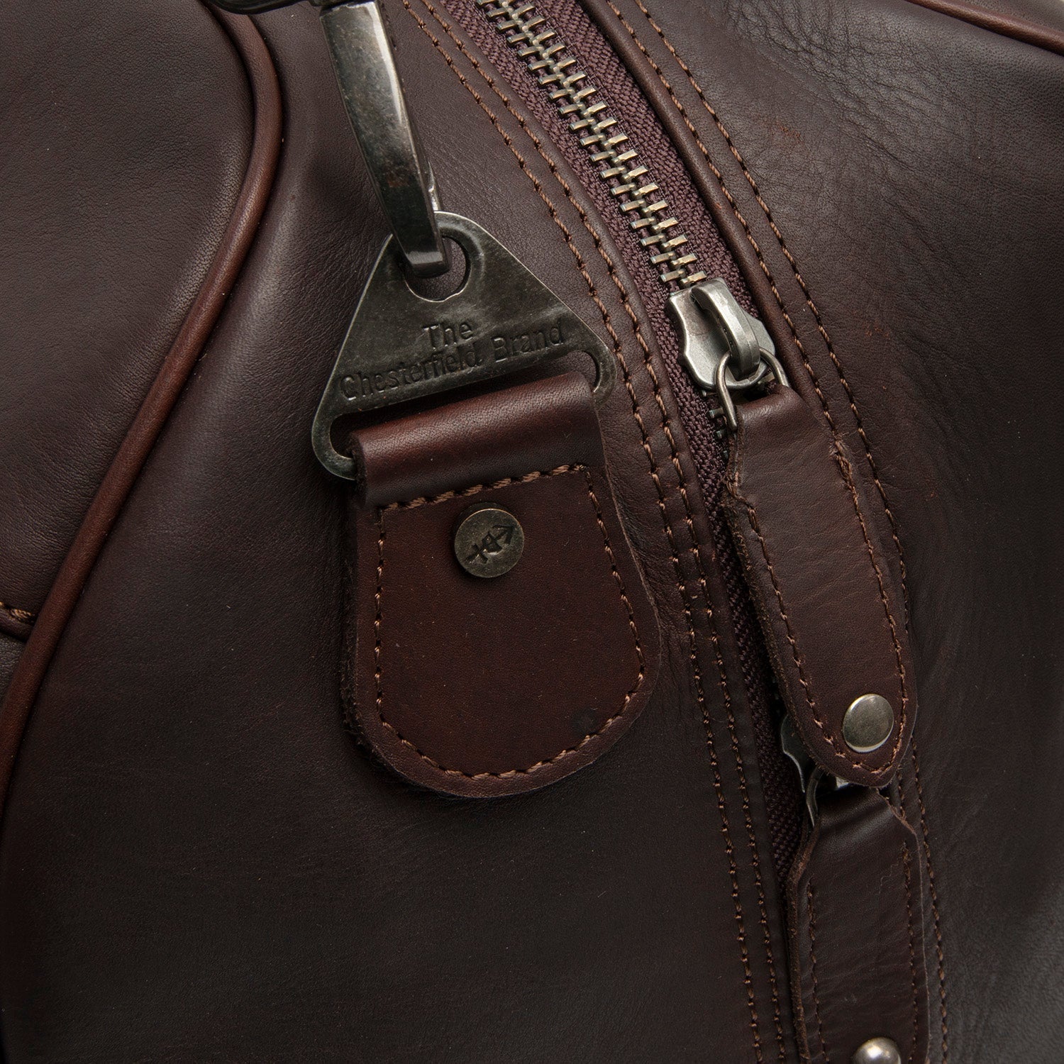 Brown Leather Weekender Bag Rivaro, detail view 1