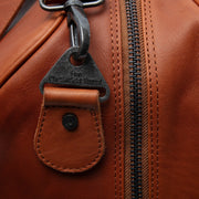 Cognac Leather Weekender Bag Rivaro, detail view 3