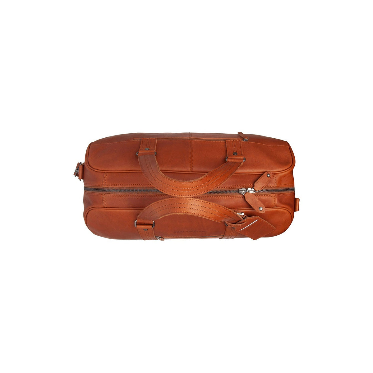 Cognac Leather Weekender Bag Rivaro, detail view 4