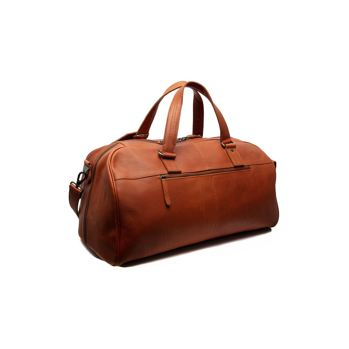 Cognac Leather Weekender Bag Rivaro, detail view 6