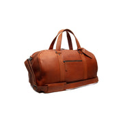 Cognac Leather Weekender Bag Rivaro, front view