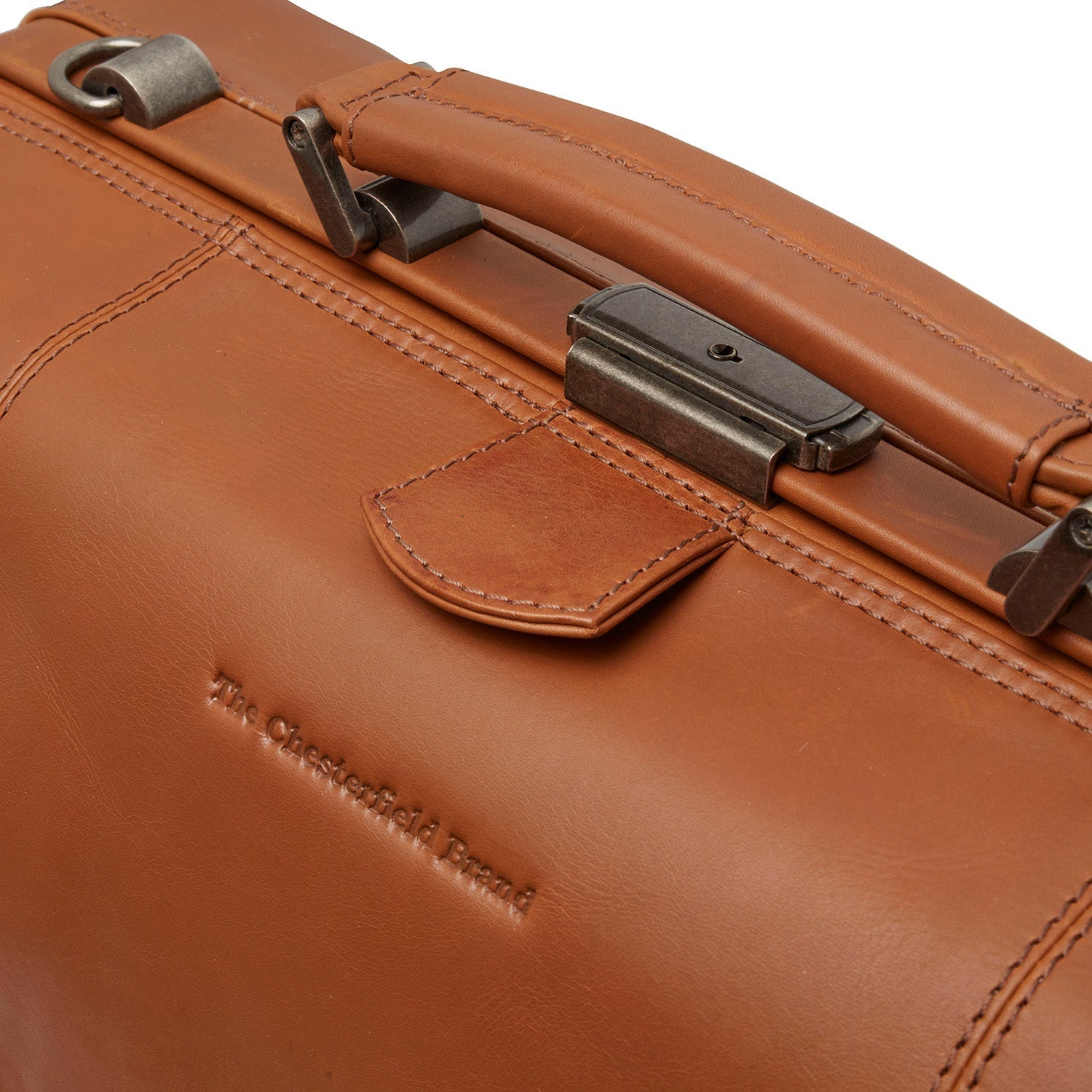 Cognac Leather Weekender Bag Texel, product view 2