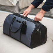 Light Grey Leather Weekender Bag Tornio, product view 3