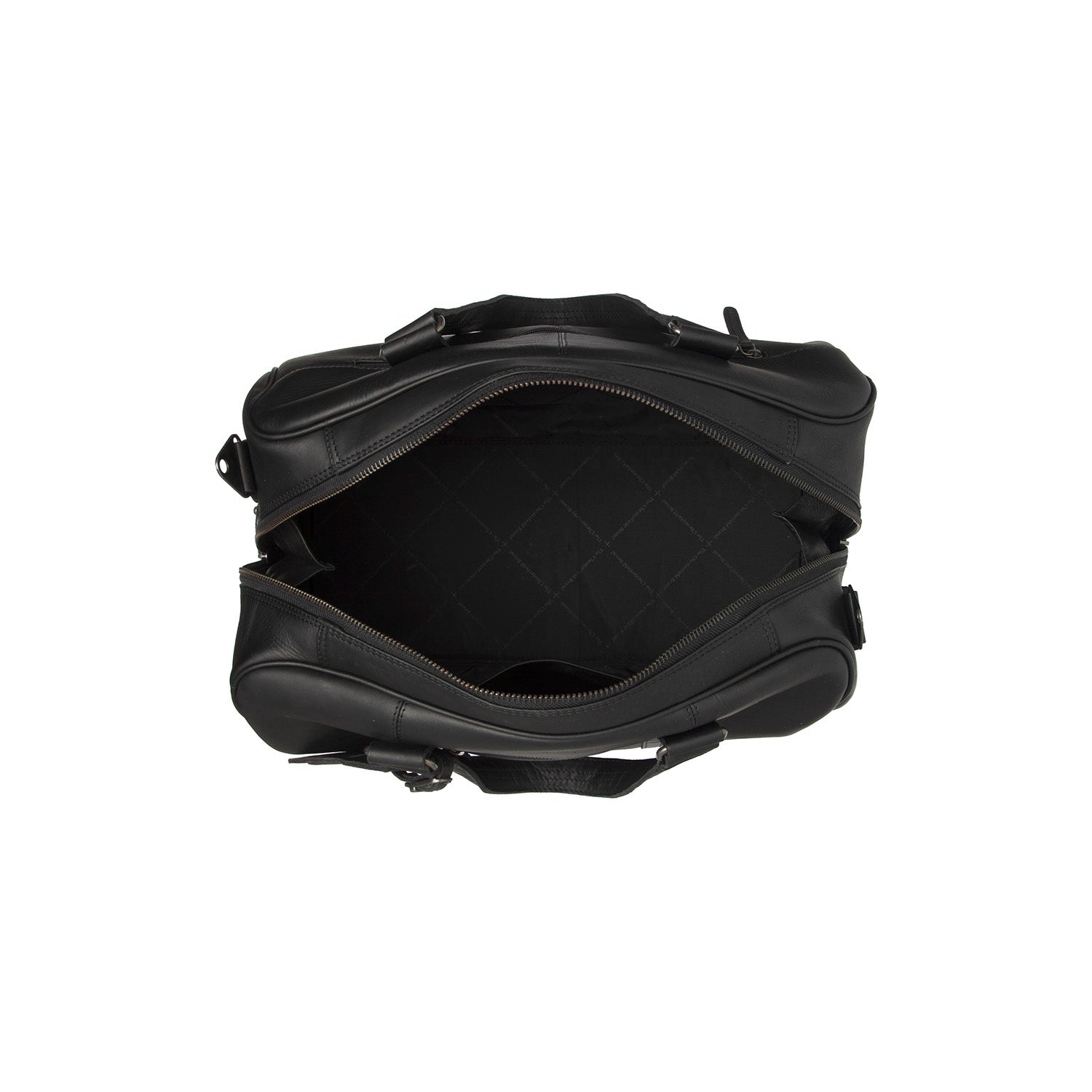 Black Leather Weekender Bag Volenza, detail view 3