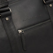 Black Leather Weekender Bag Volenza, product view 2
