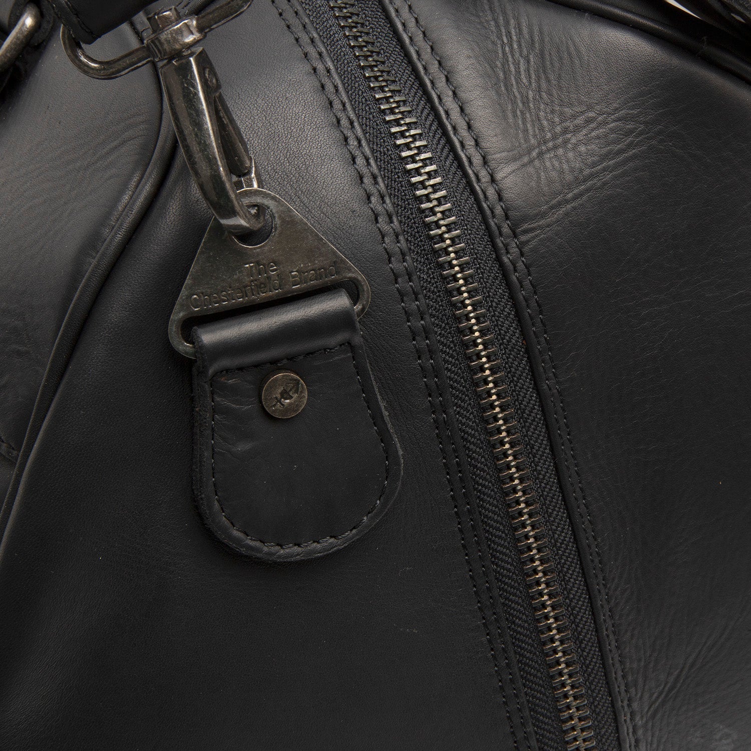 Black Leather Weekender Bag Volenza, product view 3