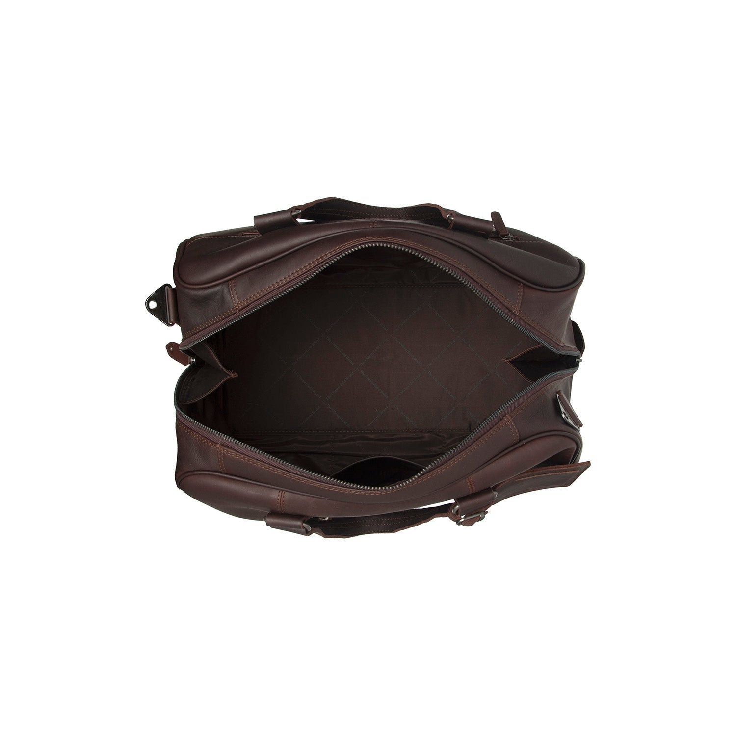 Brown Leather Weekender Bag Volenza, detail view 5