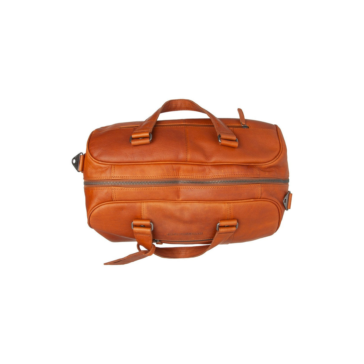 Cognac Leather Weekender Bag Volenza, detail view 3