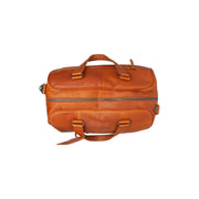 Cognac Leather Weekender Bag Volenza, detail view 3