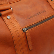 Cognac Leather Weekender Bag Volenza, product view 3