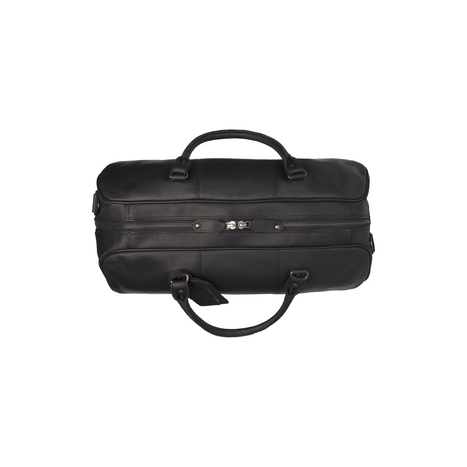Black Leather Weekender Bag William, detail view 3