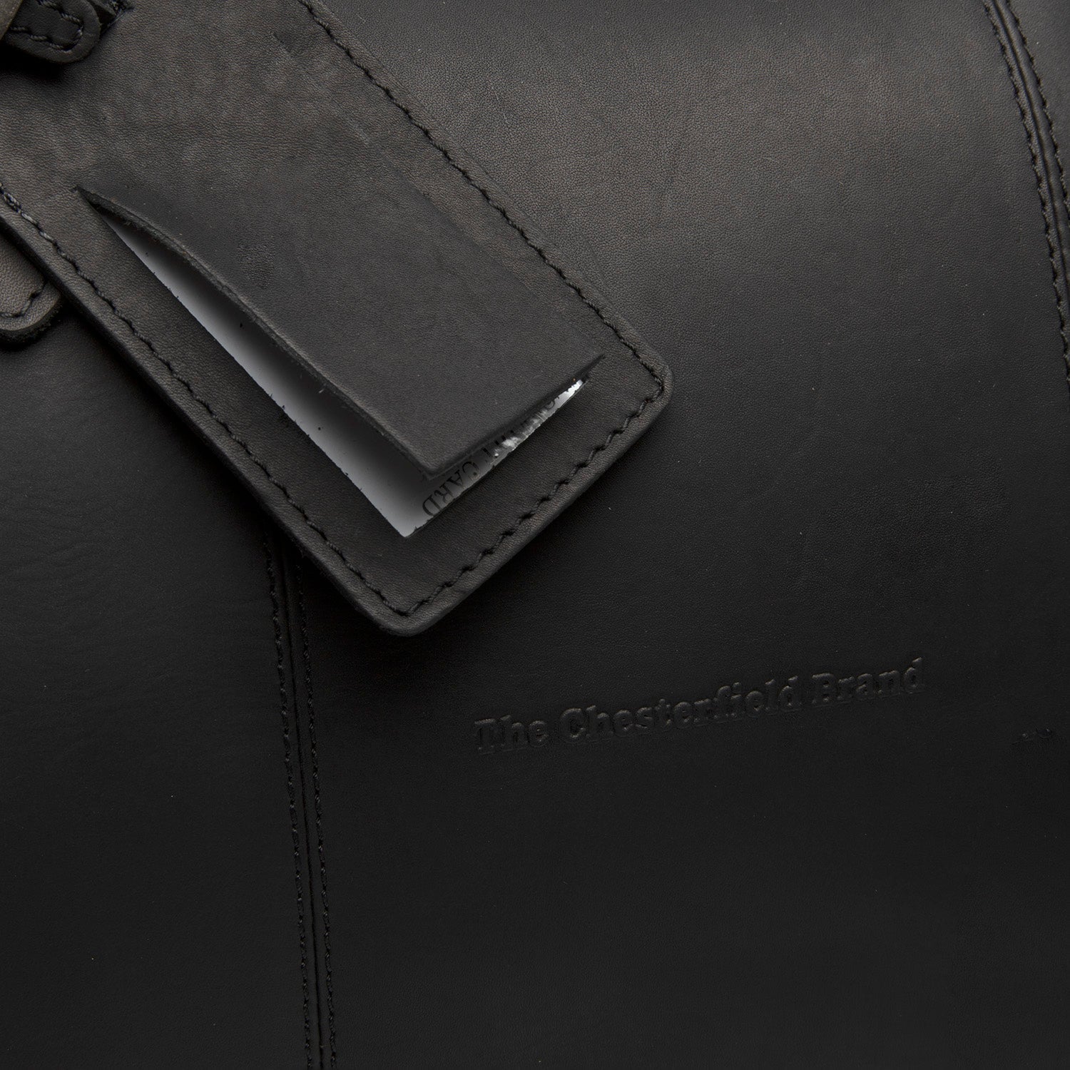 Black Leather Weekender Bag William, detail view 5
