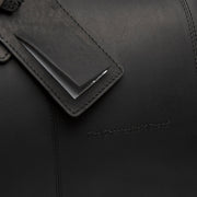 Black Leather Weekender Bag William, detail view 5