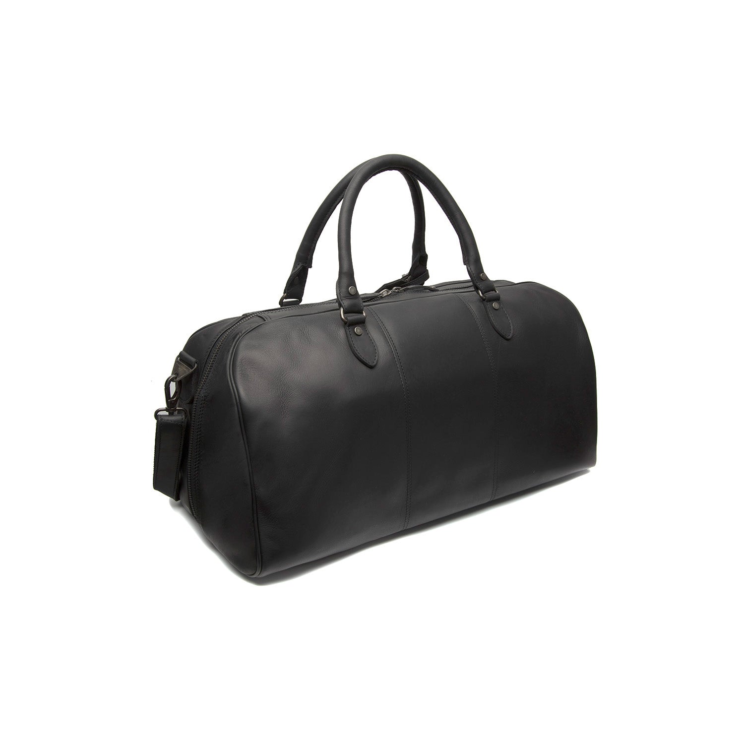 Black Leather Weekender Bag William, detail view 6