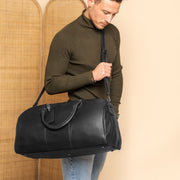 Black Leather Weekender Bag William, product view 3