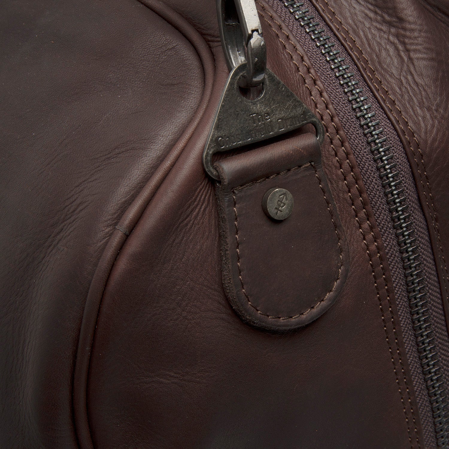 Brown Leather Weekender Bag William, detail view 1