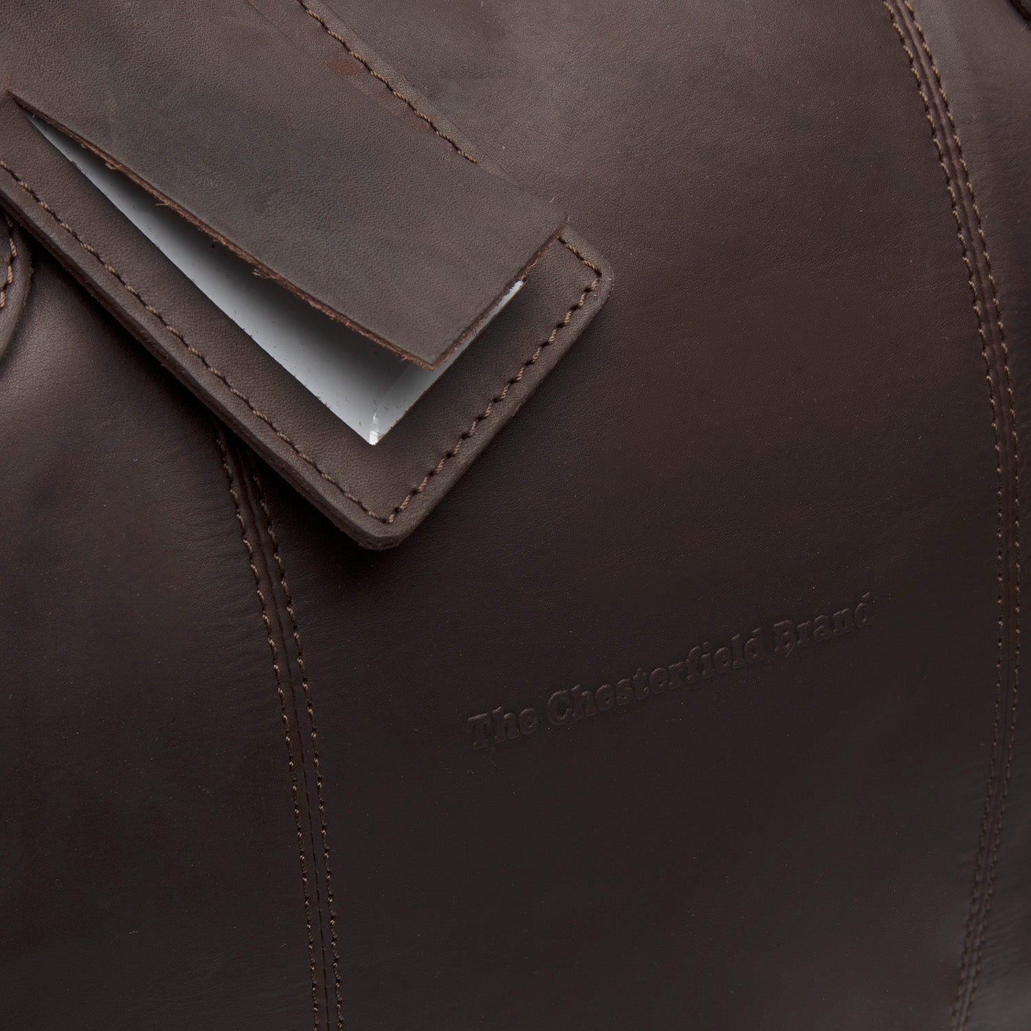 Brown Leather Weekender Bag William, detail view 5