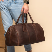 Brown Leather Weekender Bag William, product view 2