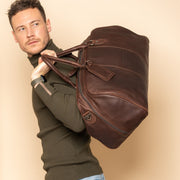Brown Leather Weekender Bag William, product view 3