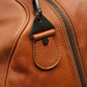 Cognac Leather Weekender Bag William, detail view 1