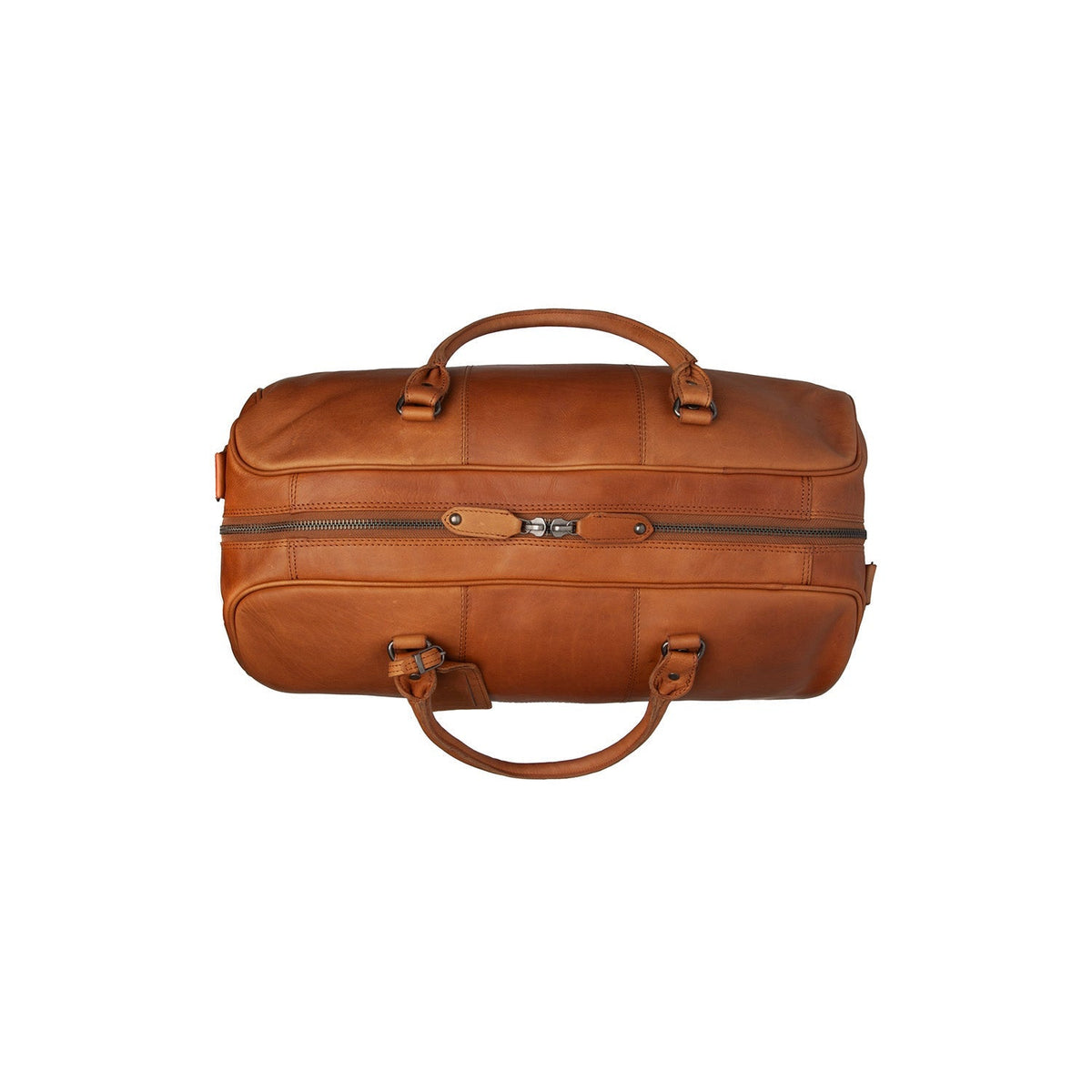 Cognac Leather Weekender Bag William, detail view 3