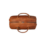 Cognac Leather Weekender Bag William, detail view 3