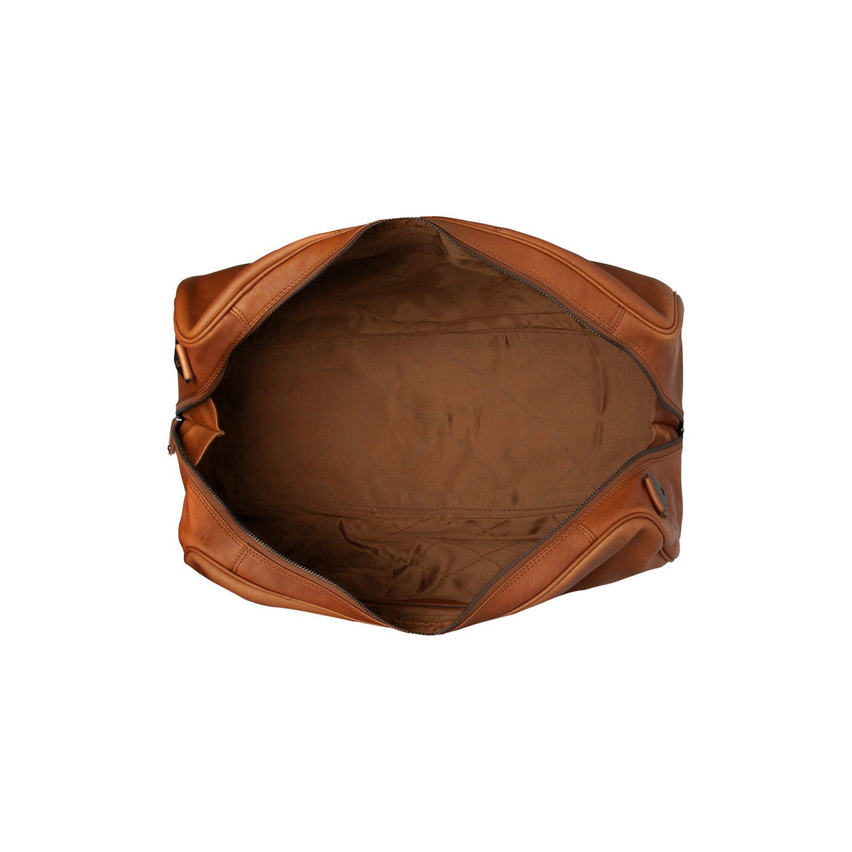 Cognac Leather Weekender Bag William, detail view 4