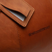 Cognac Leather Weekender Bag William, detail view 5