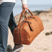 Cognac Leather Weekender Bag William, product view 2