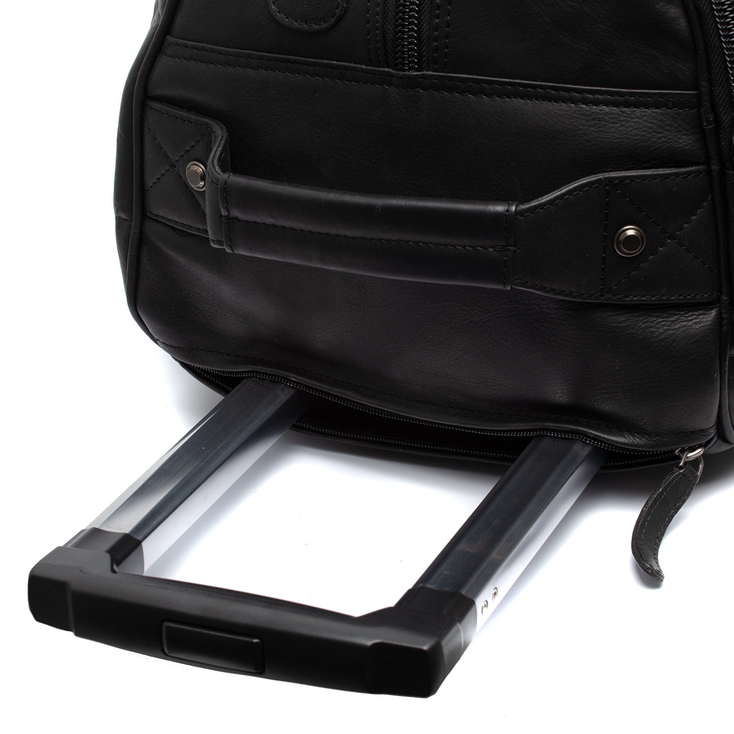 Black Leather Weekender Trolley Jayven, detail view 1