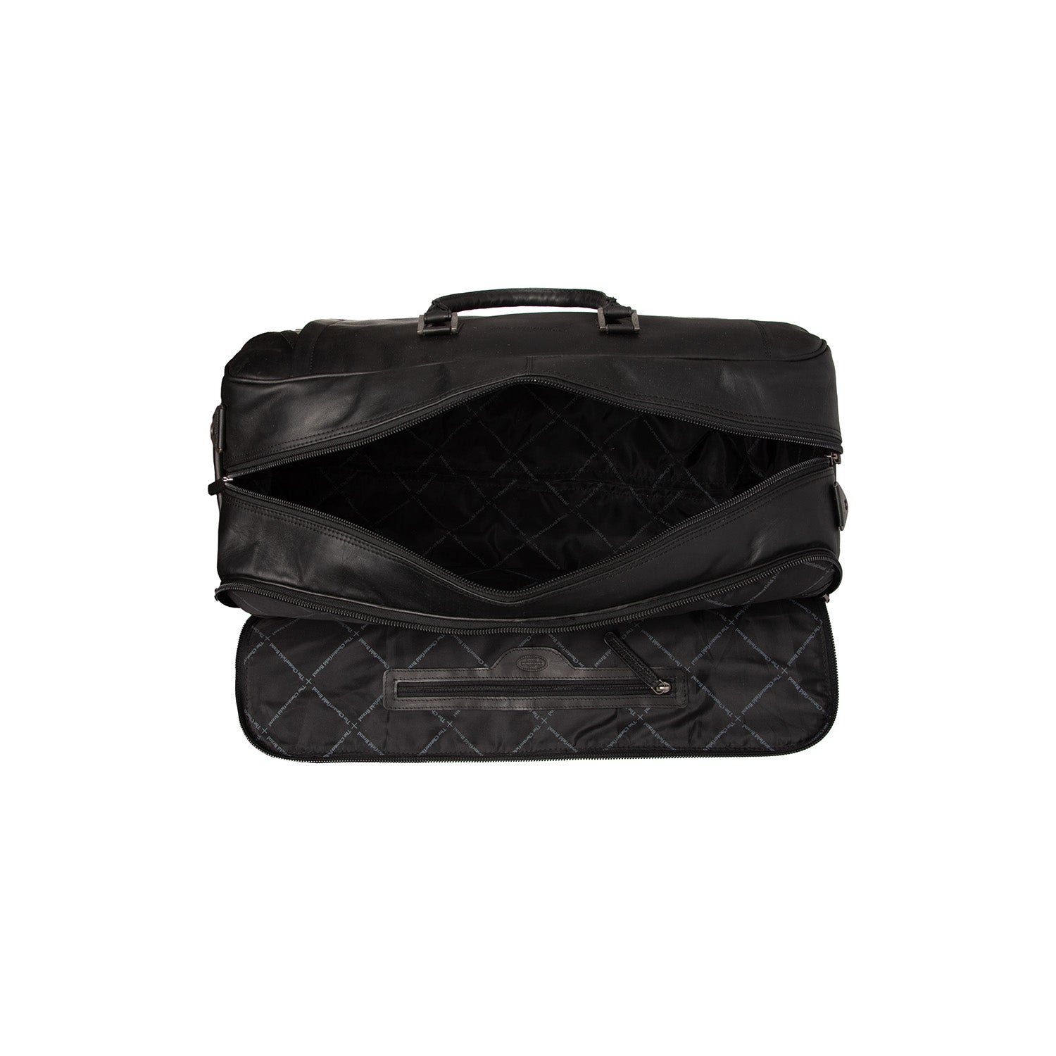 Black Leather Weekender Trolley Jayven, detail view 3