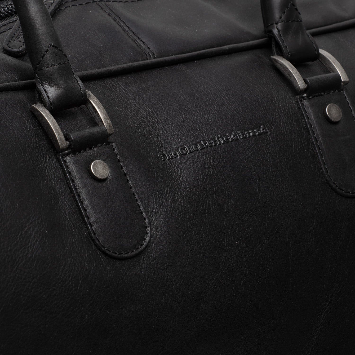 Black Leather Weekender Trolley Jayven, detail view 5
