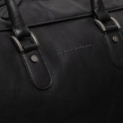 Black Leather Weekender Trolley Jayven, detail view 5