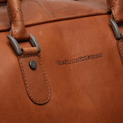 Cognac Leather Weekender Trolley Jayven, detail view 3