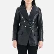 Monte Black Leather Blazer